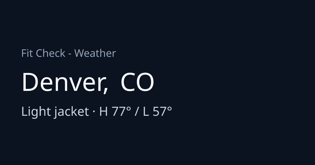 What to wear tomorrow in Denver, CO | Fit Check - Weather